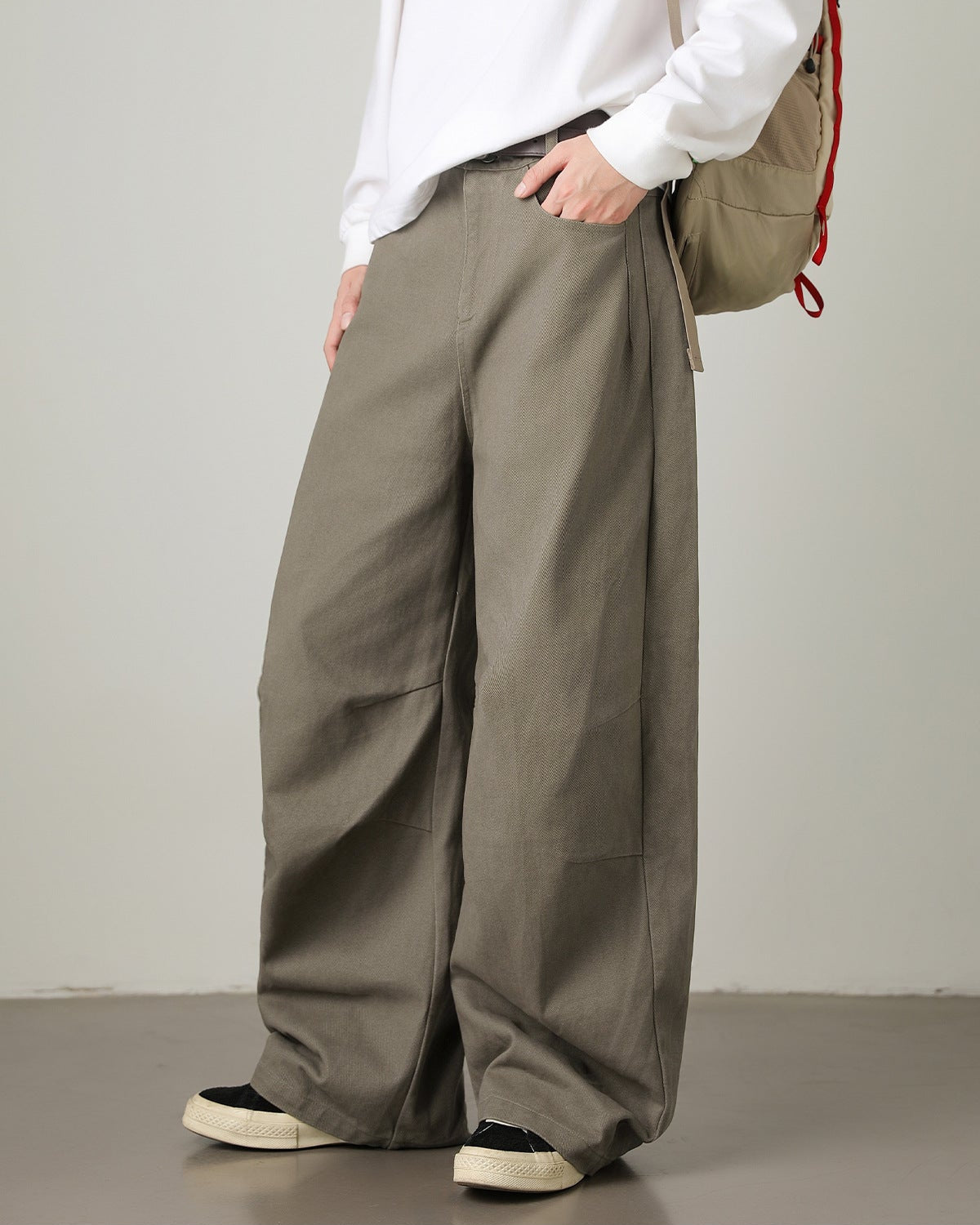 Wijde utility pantalon heren