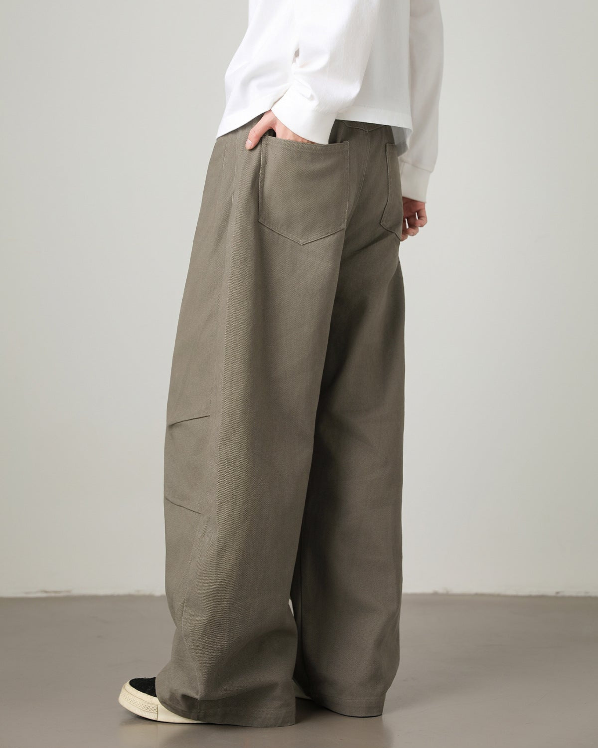 Wijde utility pantalon heren