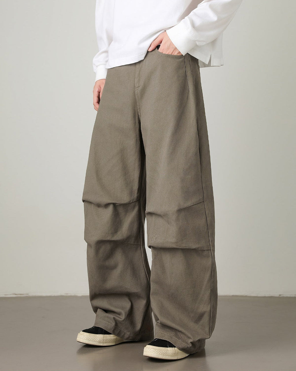 Wijde utility pantalon heren