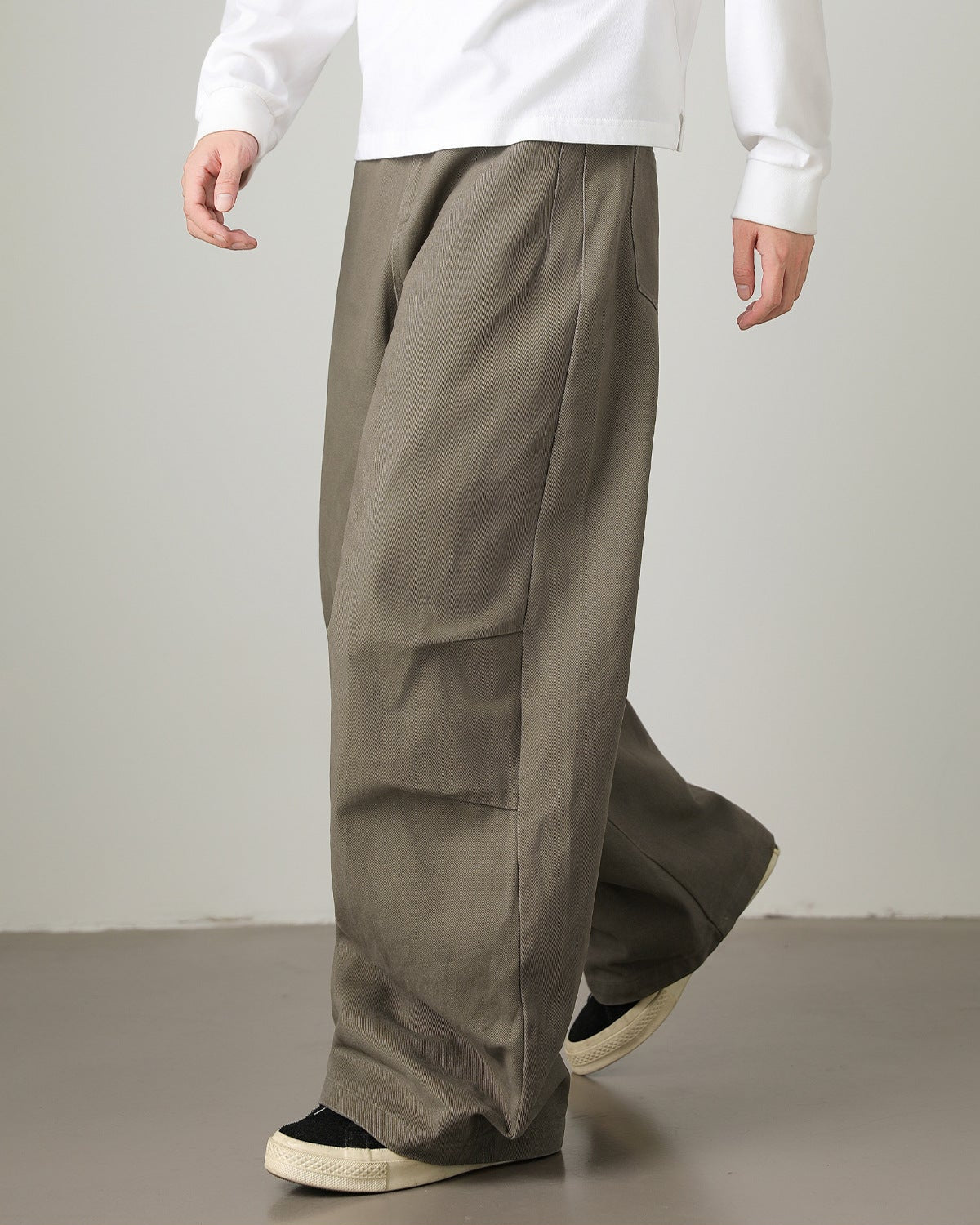 Wijde utility pantalon heren