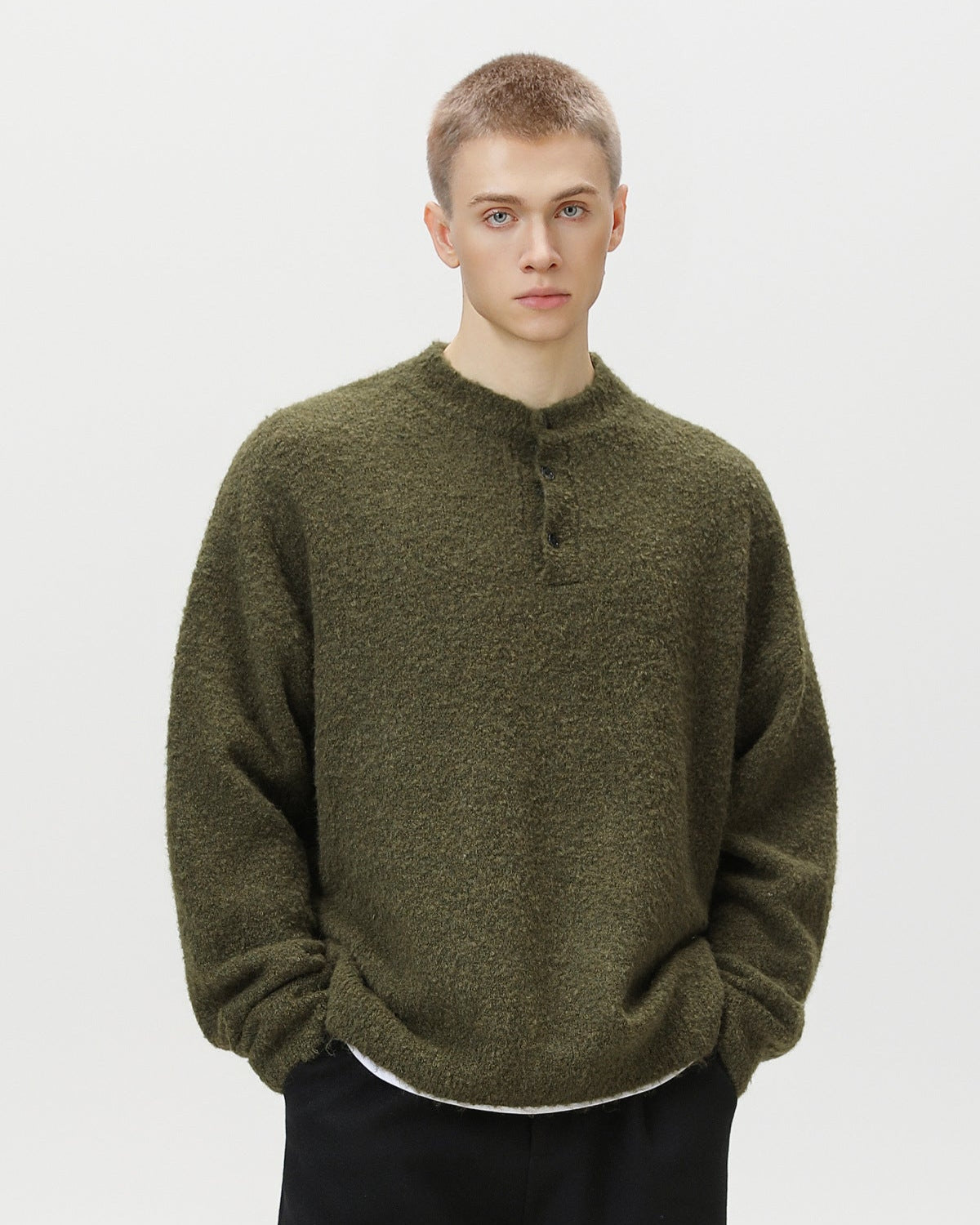 Oversized polotrui van wolmix heren