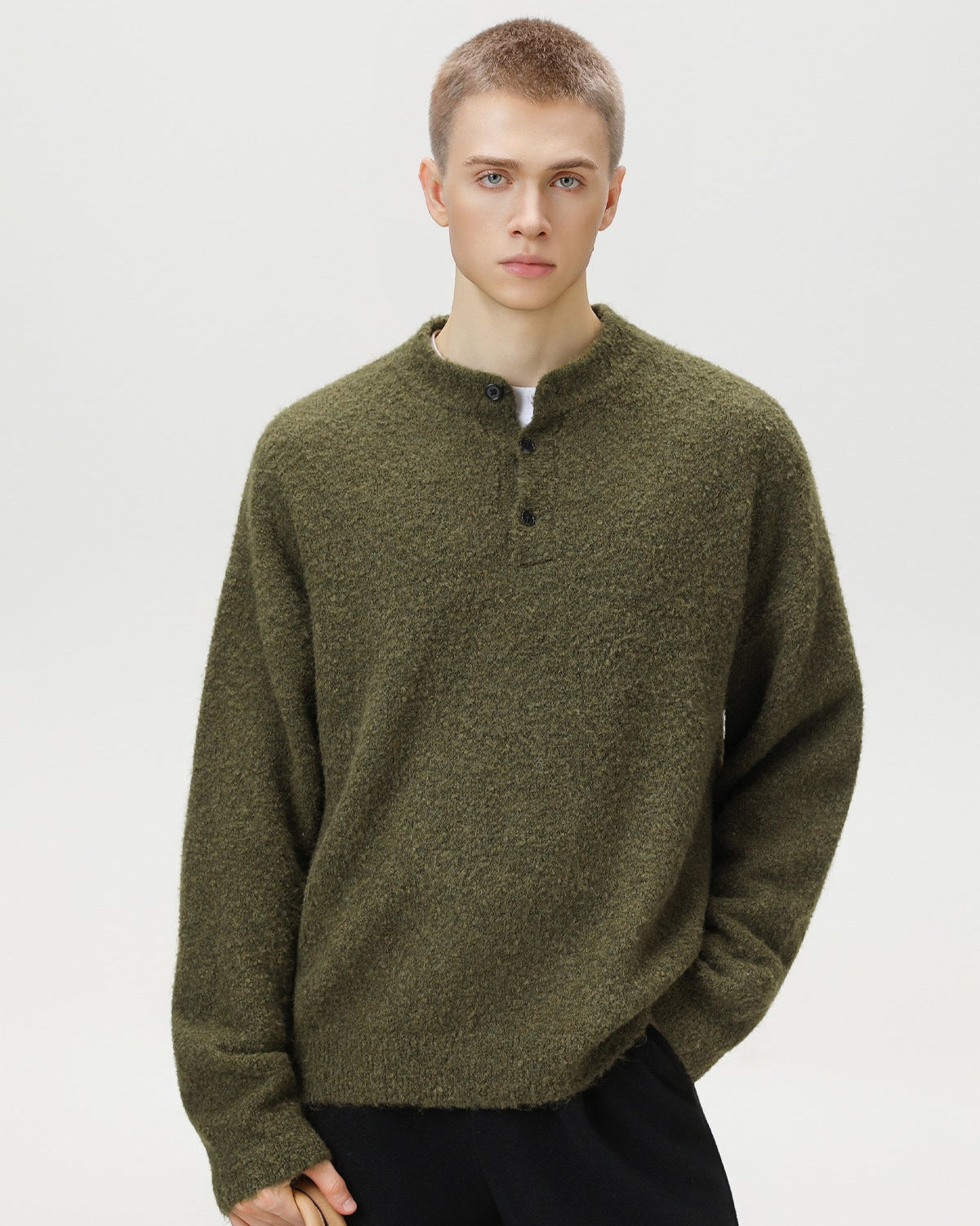 Oversized polotrui van wolmix heren